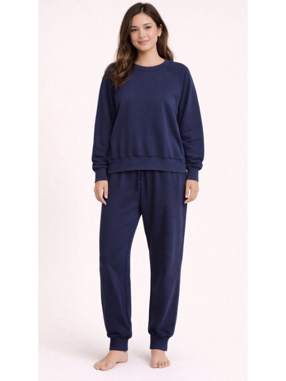 J Crew Sweatshirt Jogger Pants Set Womens XXS Blue Loungewear Cozy Lounge